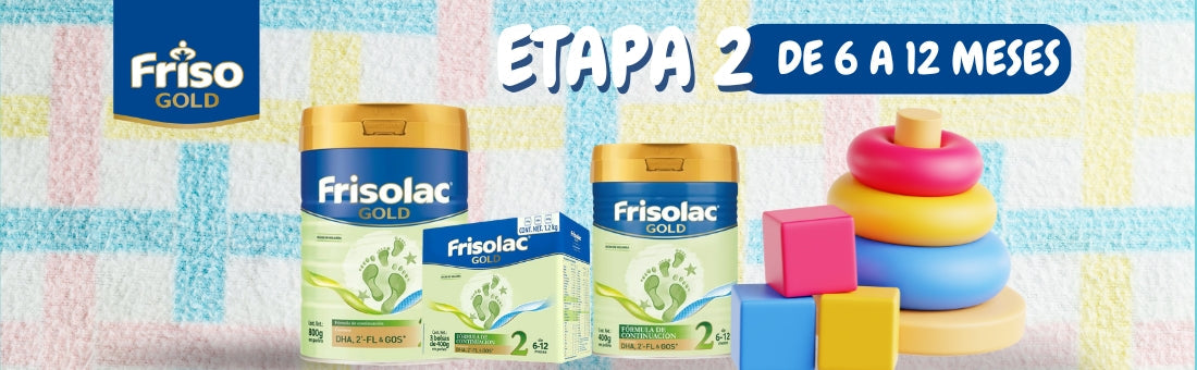 Frisolac Gold 2 etapa 2 de 6 a 12 meses - fórmula infantil con DHA, 2’-FL y GOS para apoyar el desarrollo y la digestión del bebé activo